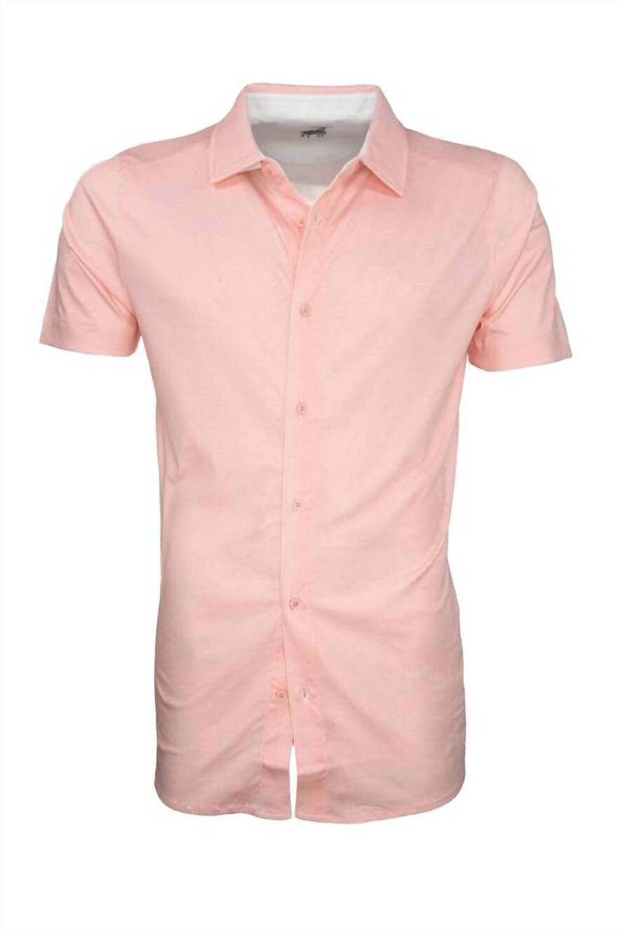 NEW RAFFI men's short sleeve button up polo in sorbet